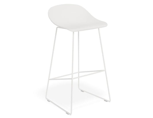 Pop Stool - White Frame and Shell Seat  - 75cm Commercial Bar Height