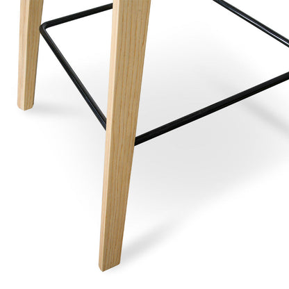 65cm Bar Stool in White And Natural
