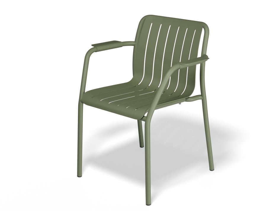 Roku Outdoor Armchair in Matt Eucalyptus Green - No Cushion