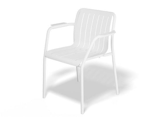 Roku Outdoor Armchair in Matt White - No Cushion