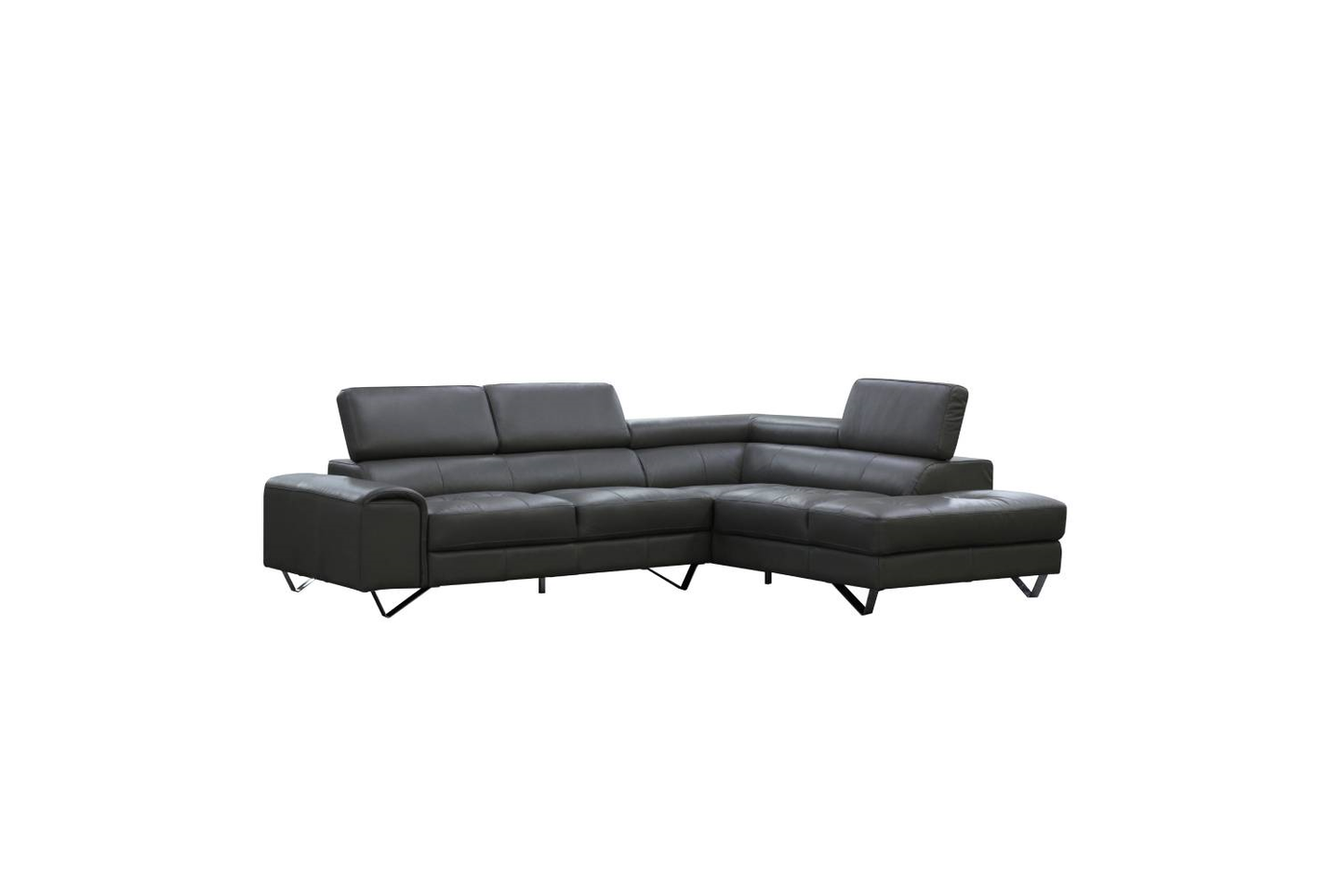 Bellagio 2 Seater + Right Chaise Leather Lounge - Sand