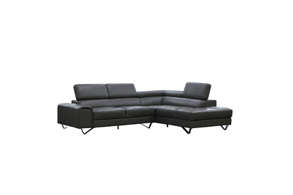 Bellagio 2 Seater + Right Chaise Leather Lounge - Sand