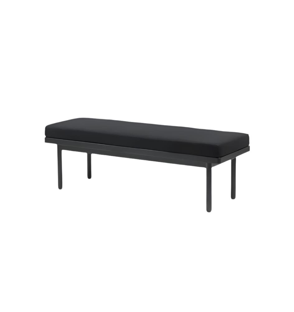 Scout Upholstered Black Ash Wood Bench - Black