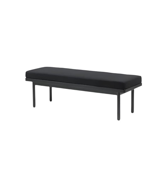 Scout Upholstered Black Ash Wood Bench - Black