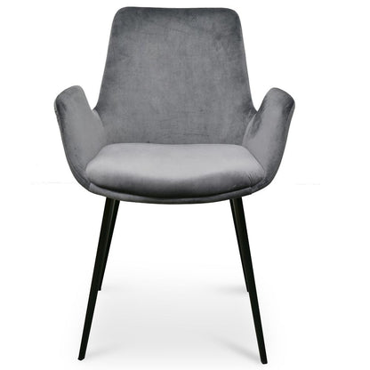Ex Display - Alice Dining Chair - Dark Grey Velvet