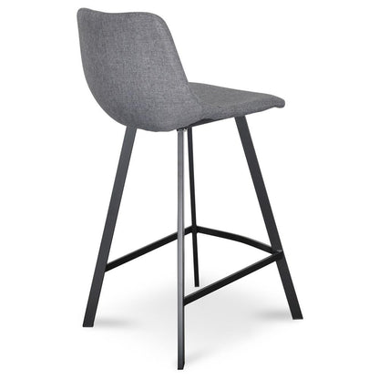 Set of 2 - Duke 65cm Fabric Bar Stool - Dark Grey - Last Set