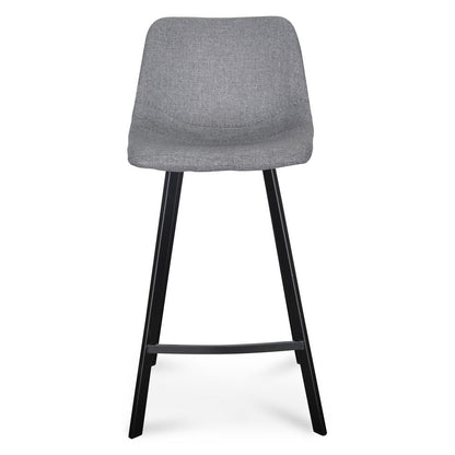 Set of 2 - Duke 65cm Fabric Bar Stool - Dark Grey - Last Set