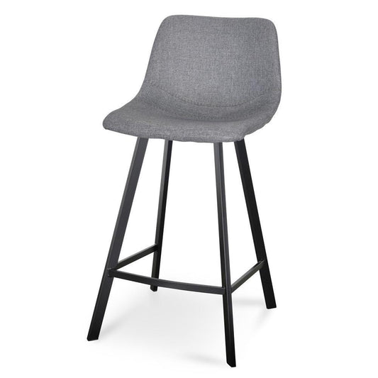 Ex Display - Duke 65cm Fabric Bar Stool - Dark Grey