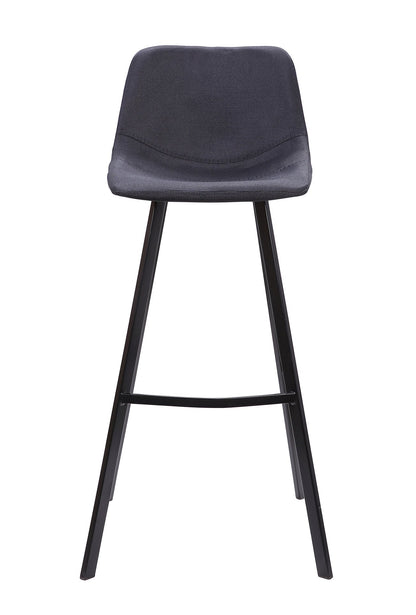 Set Of 2 - Duke 80cm Fabric Bar Stool in Black