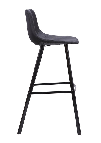 Set Of 2 - Duke 80cm Fabric Bar Stool in Black