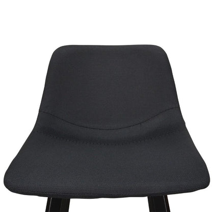 Set Of 2 - Duke 80cm Fabric Bar Stool in Black