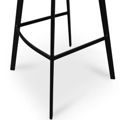Set Of 2 - Duke 80cm Fabric Bar Stool in Black