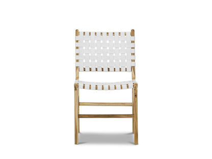 Set of 2 - Xander Leather Teak Dining Chair - White