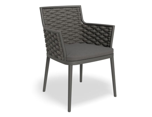 Siano Dining Chair - Outdoor - Charcoal - Dark Grey Cushion