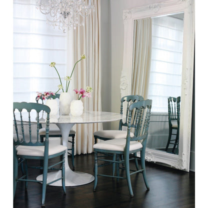 Tulip 90cm Round Marble Dining Table - Eero Saarinen - Aluminium