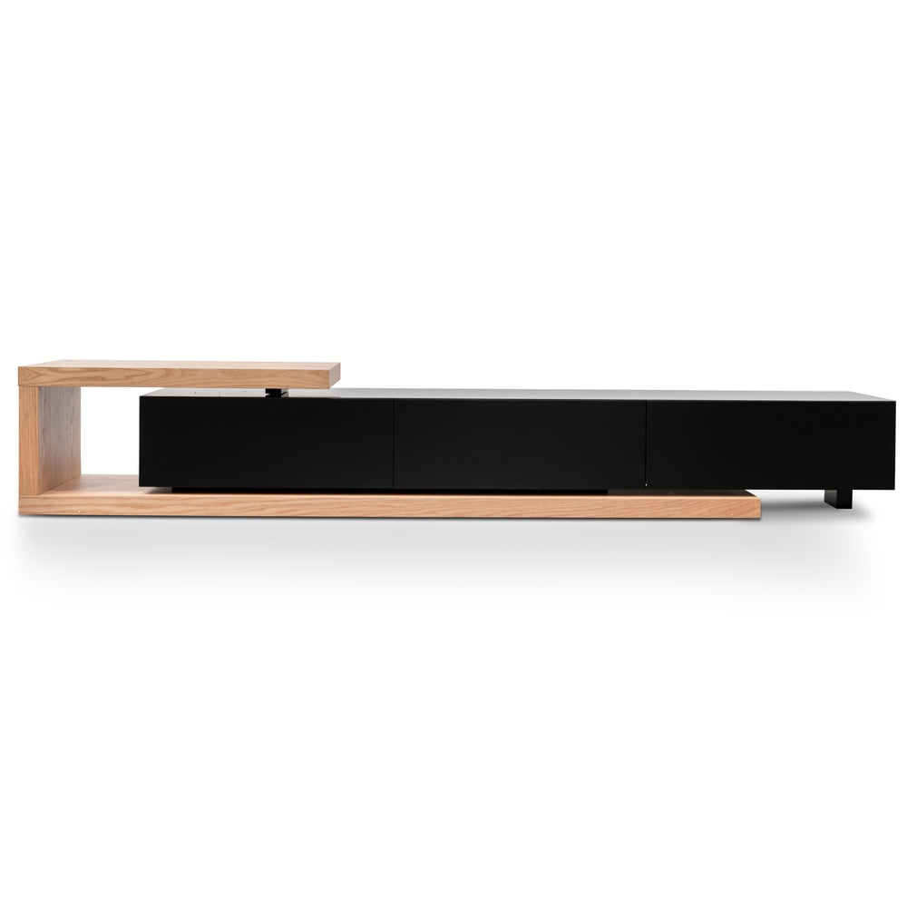 CTV2263-BB 2.4m Entertainment TV Unit - Natural Oak - Black matt