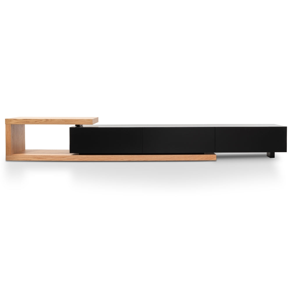 CTV2263-BB 2.4m Entertainment TV Unit - Natural Oak - Black matt