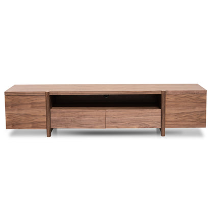 CTV2610-BB Lowline 2.1m Entertainment TV Unit In Walnut - Timber Legs