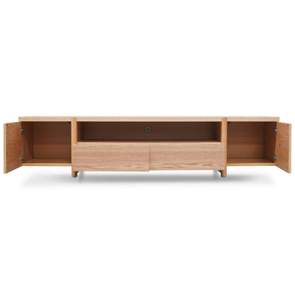CTV2631-BB 2.1m Entertainment TV Unit - Lowline - Full Natural - Timber Legs