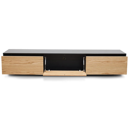 CTV2632-BB 2.3m TV Unit - Black with Natural Drawers