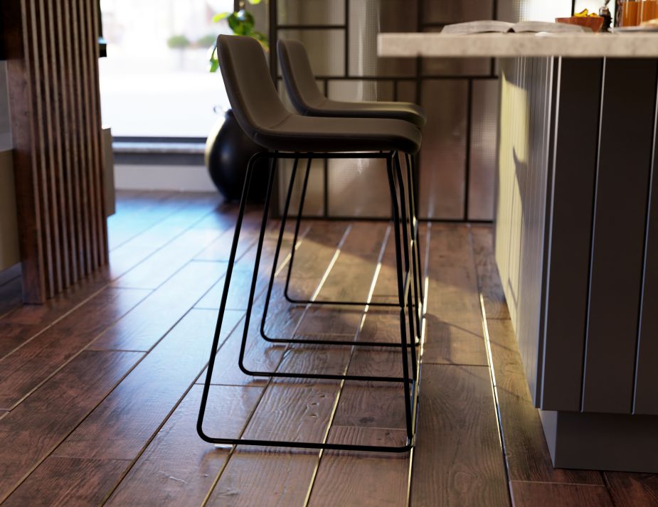 Umbria Stool - Black - Charcoal Fabric Seat
