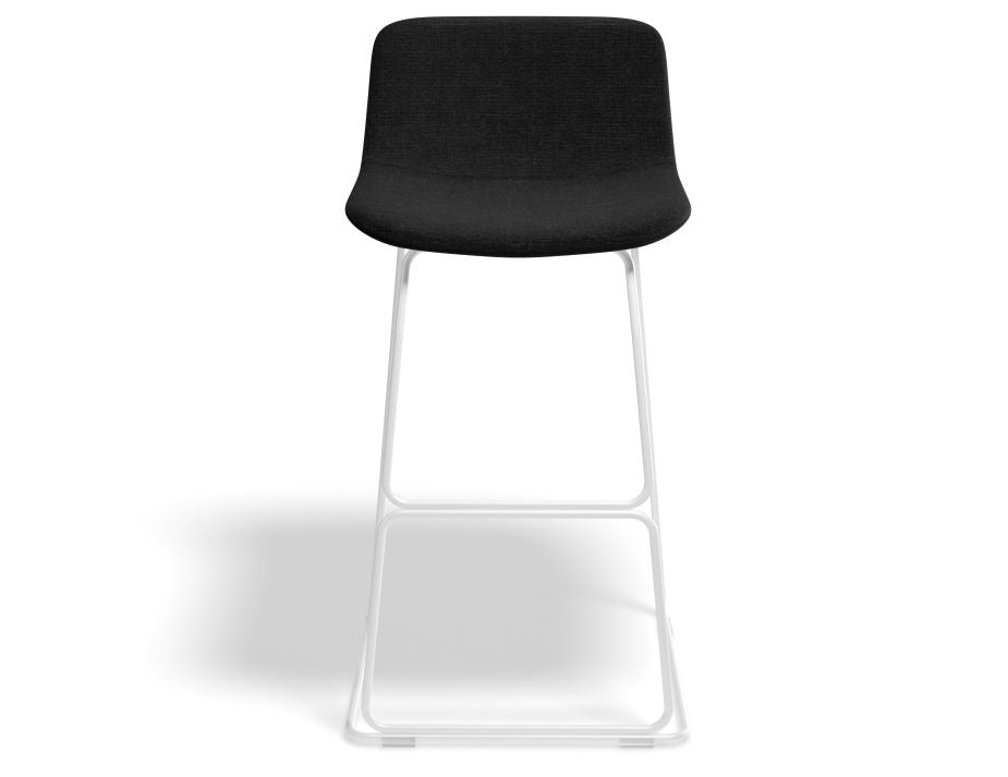 Umbria Stool - White - Charcoal Fabric