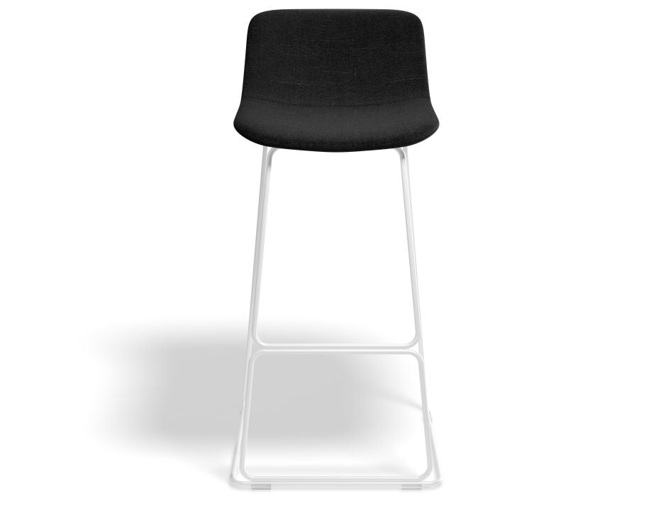 Umbria Stool - White - Charcoal Fabric