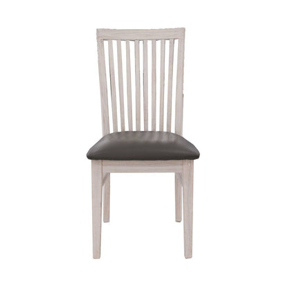 Francia Mountain Ash Table with 6 Chairs Dining Set - Brushed White Wash
