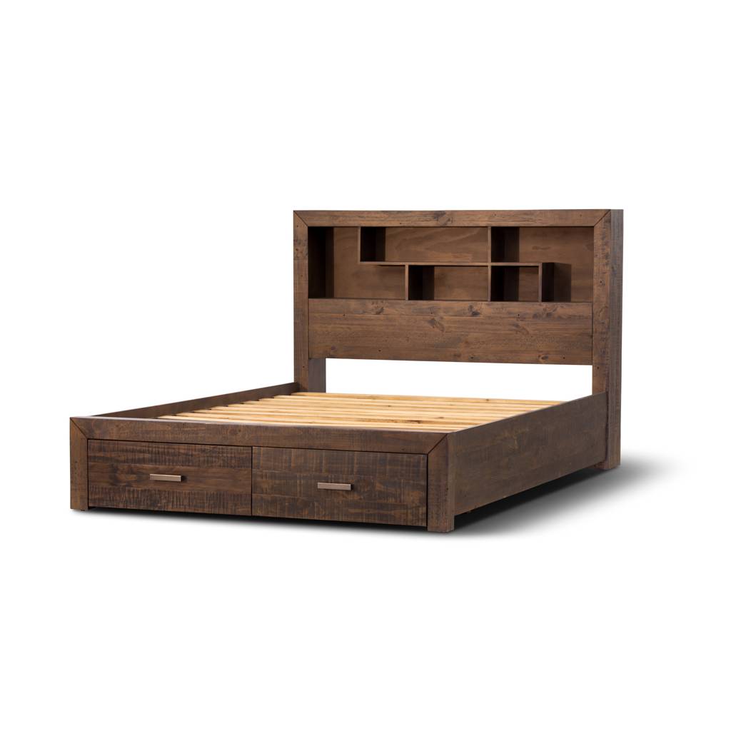 Sedona Queen Bed with Storage - Grey Stone
