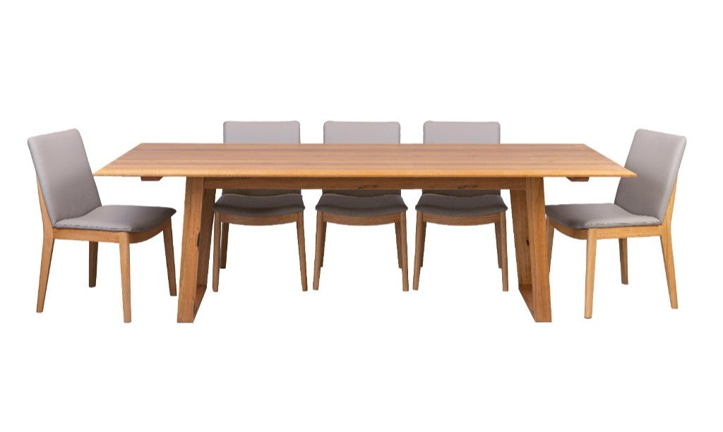 Galway Dining Set 2.4m Table with 8 Chairs - Grey