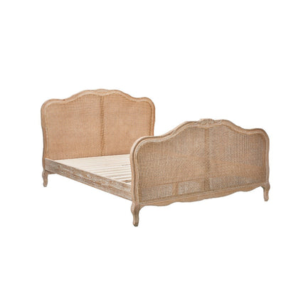 Estelle Rattan Queen Bed - Oak