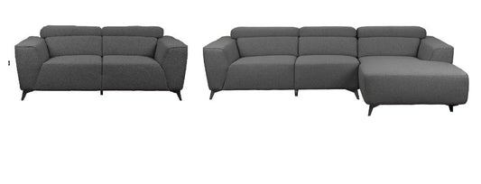 Lincoln 2.5 Seater RHF Chaise Lounge + Sofa - Graphite