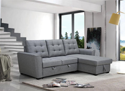 Aurore 2-Seater Sofa Bed with Reversible Chaise - Grey