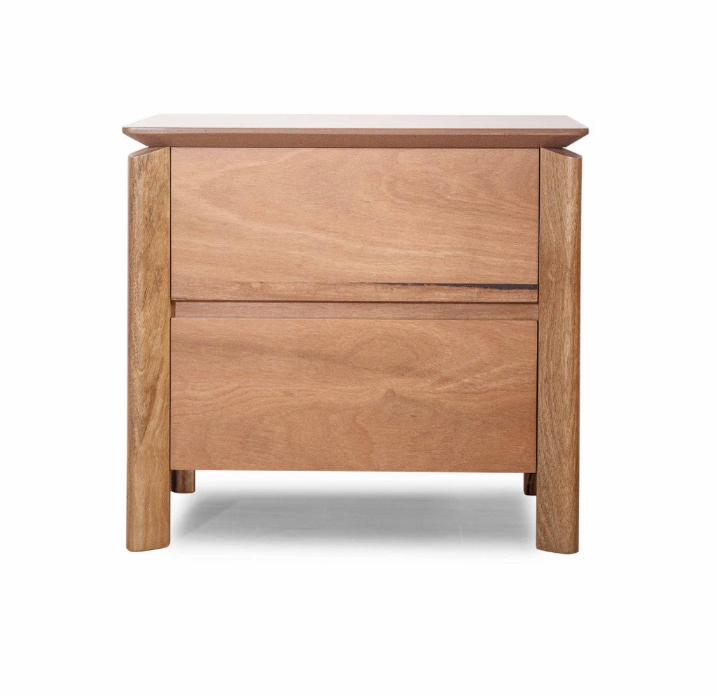 Atherton 2 Drawer Marri Wood Bedside - Natural