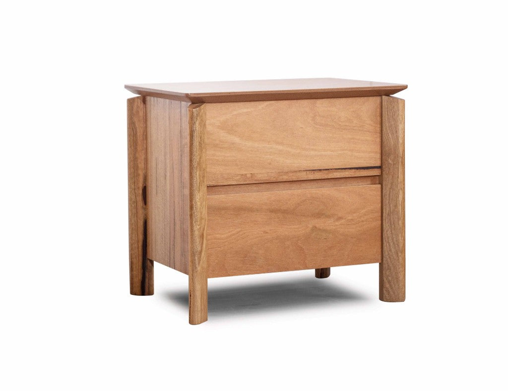 Atherton 2 Drawer Marri Wood Bedside - Natural