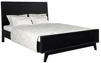 Clarisse Solid Acacia Wooden Bed - Brushed Black