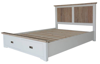 Fiona Acacia Timber King Size Bed with Storage - Multi Colour
