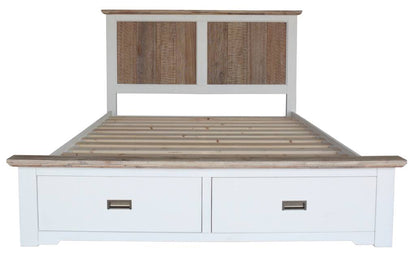 Fiona Acacia Timber King Size Bed with Storage - Multi Colour