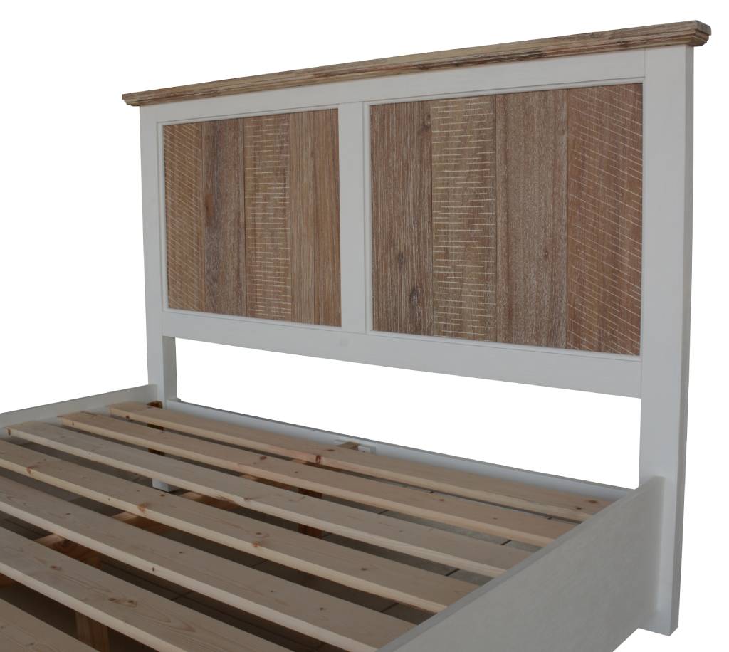 Fiona Acacia Timber King Size Bed with Storage - Multi Colour