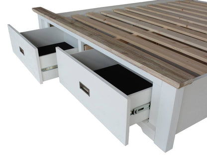 Fiona Acacia Timber King Size Bed with Storage - Multi Colour