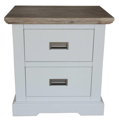 Fenric 2 Drawer Acacia Timber Bedside Table - Multi Colour