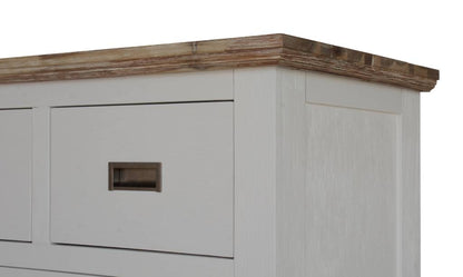 Florkestone 2 Over 3 Drawer Acacia Timber Tallboy - Multi Colour