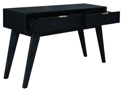 Jirou 2 Drawer Console Table - Brushed Black