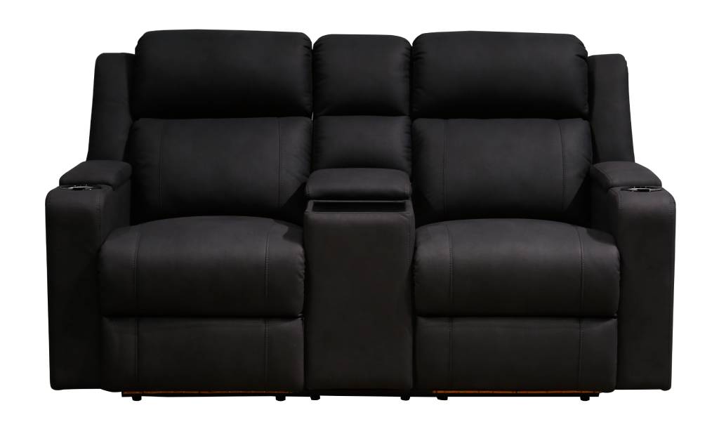 Melendez Fabric 2-Seater Lounge with Console