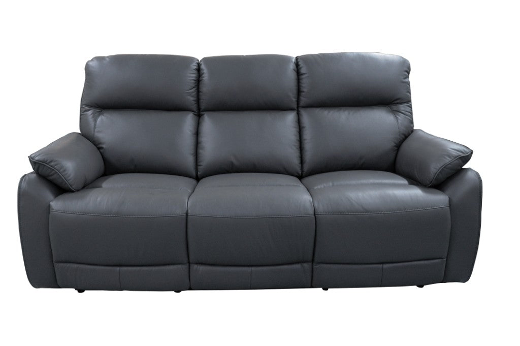 Aspect 3 Seater Leather Electric Recliner Sofa - Graphite