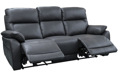 Aspect 3 Seater Leather Electric Recliner Sofa - Graphite