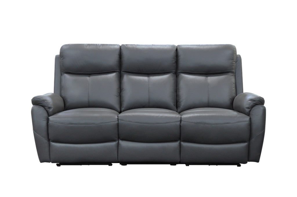 Enzo Leather Electric Recliner Lounge Set - Gunmetal