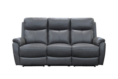 Enzo Leather Electric Recliner Lounge Set - Gunmetal