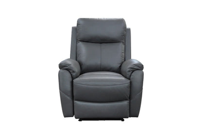 Enzo Leather Electric Recliner Lounge Set - Gunmetal