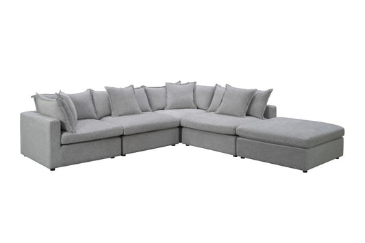 Lovisa Modular Corner Fabric Sofa Lounge with Ottoman